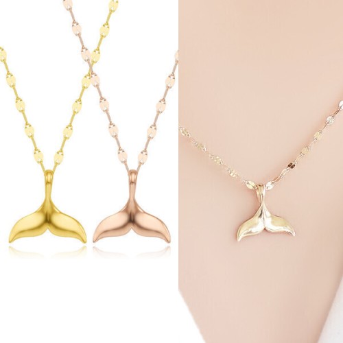 주리에떼 14K 18K 목걸이 45cm 고래꼬리 여성 패션 핑크골드 행운 금목걸이구매 시 실반지 2ea 증정